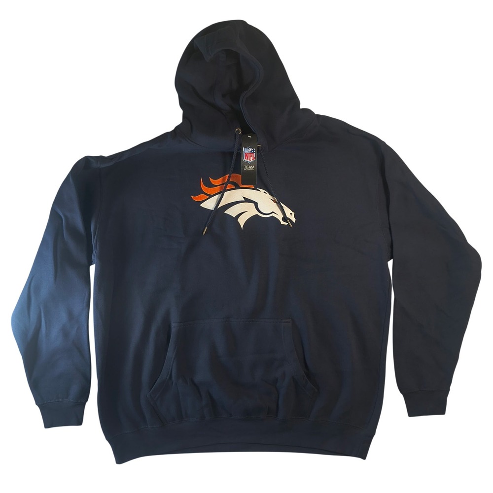 Denver Broncos Fanatics Navy NFL Pullover Hoodie‎ Fleece Men's 3XL NWT